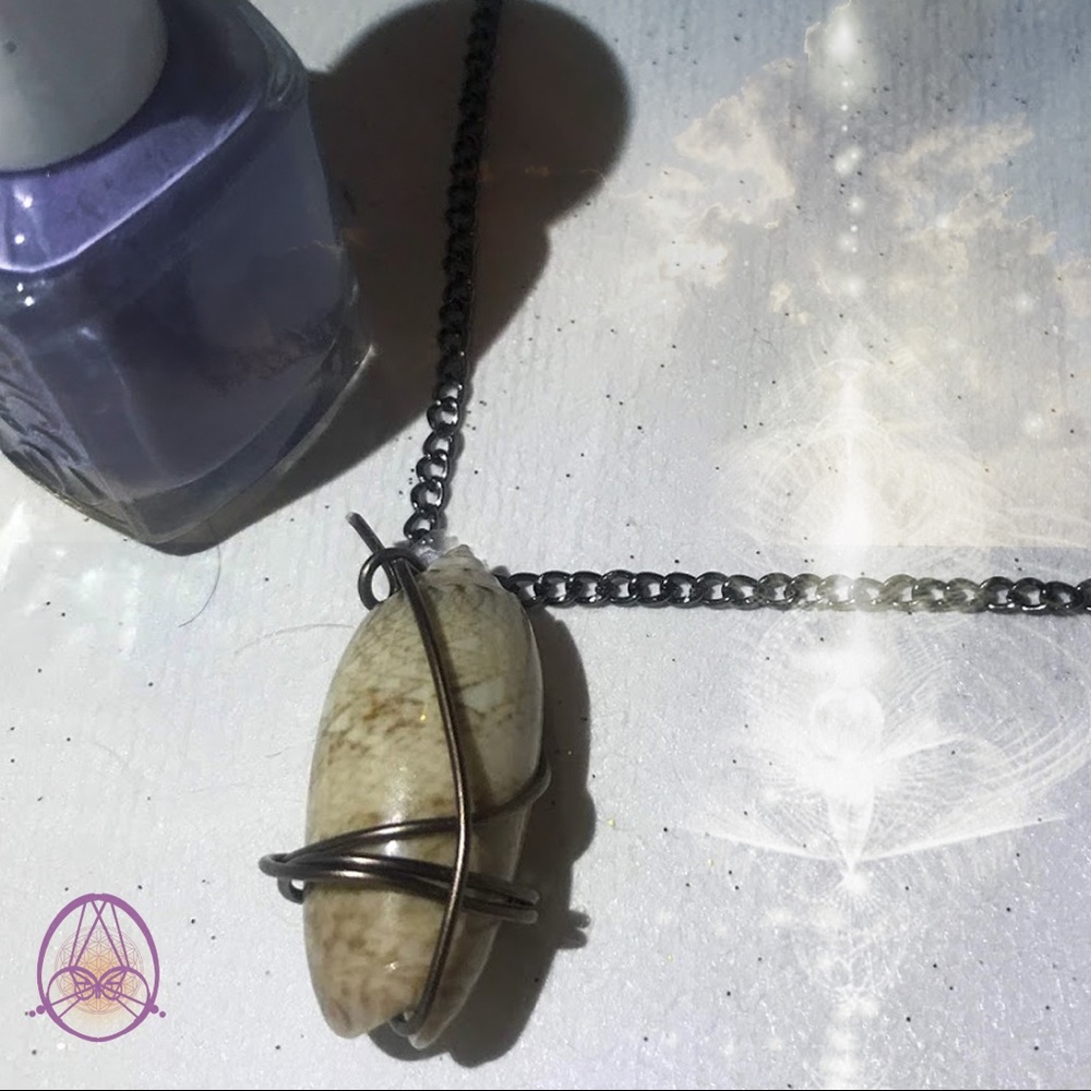 Khaki Olive Shell Necklace